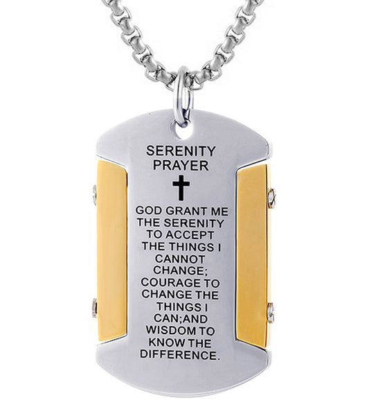 Stainless Steel Dog Tags Necklaces for Men Military Rolo Chain
