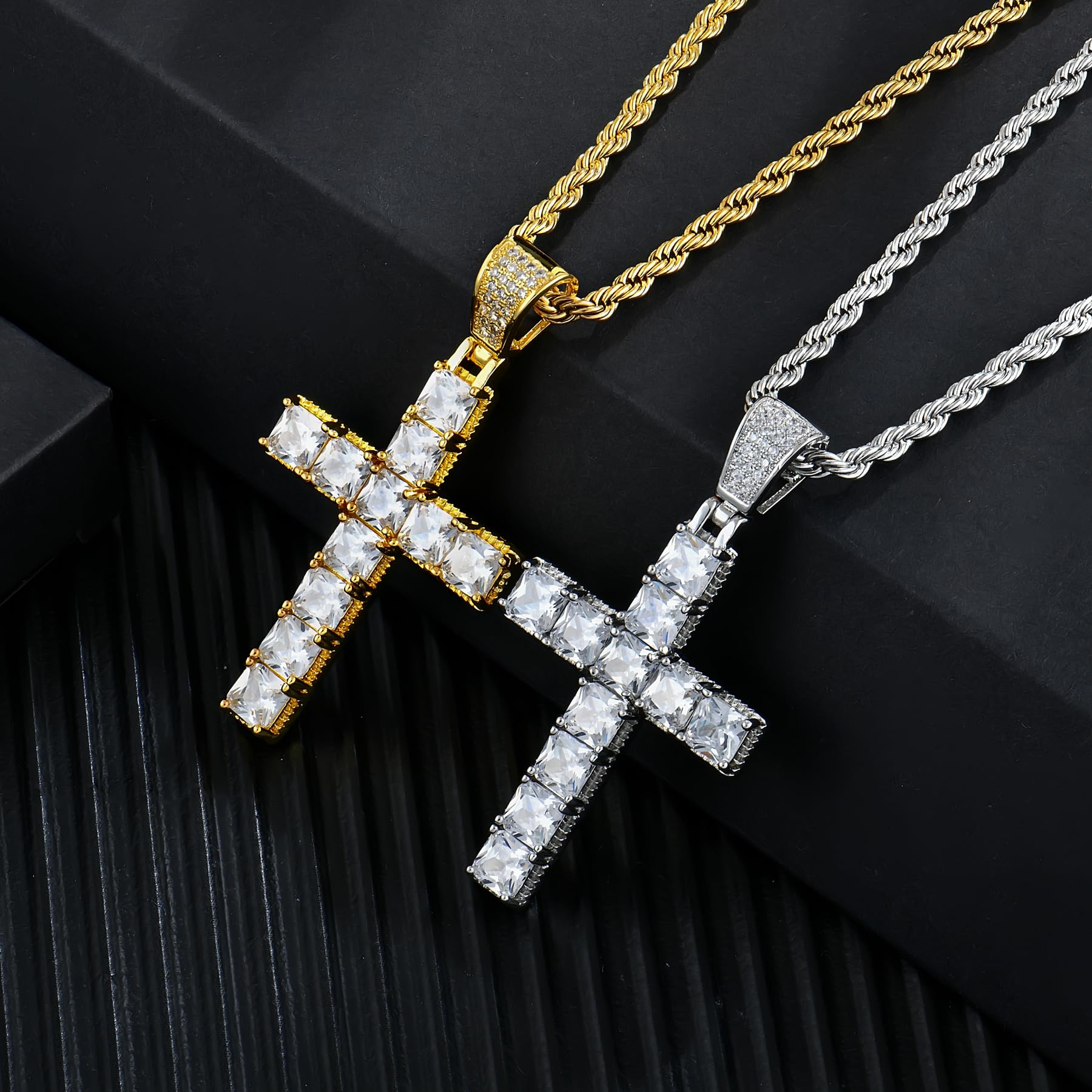 Mens Gold Cross Necklace