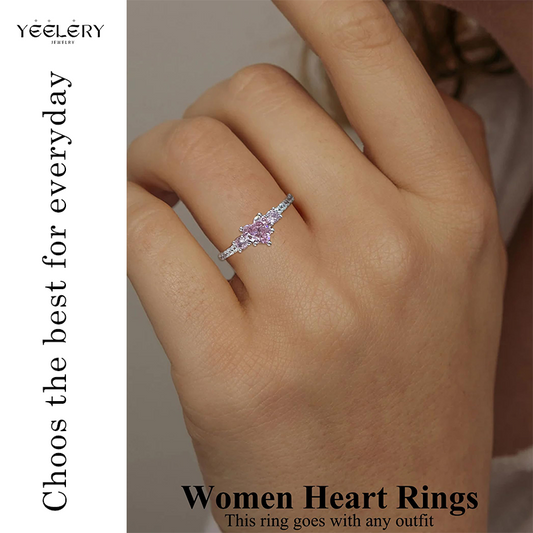 0.5CT Heart Ring-Birthstone Ring,3 Stones Ring,Christmas Gift