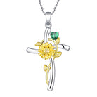 Cross Birthstone Necklace