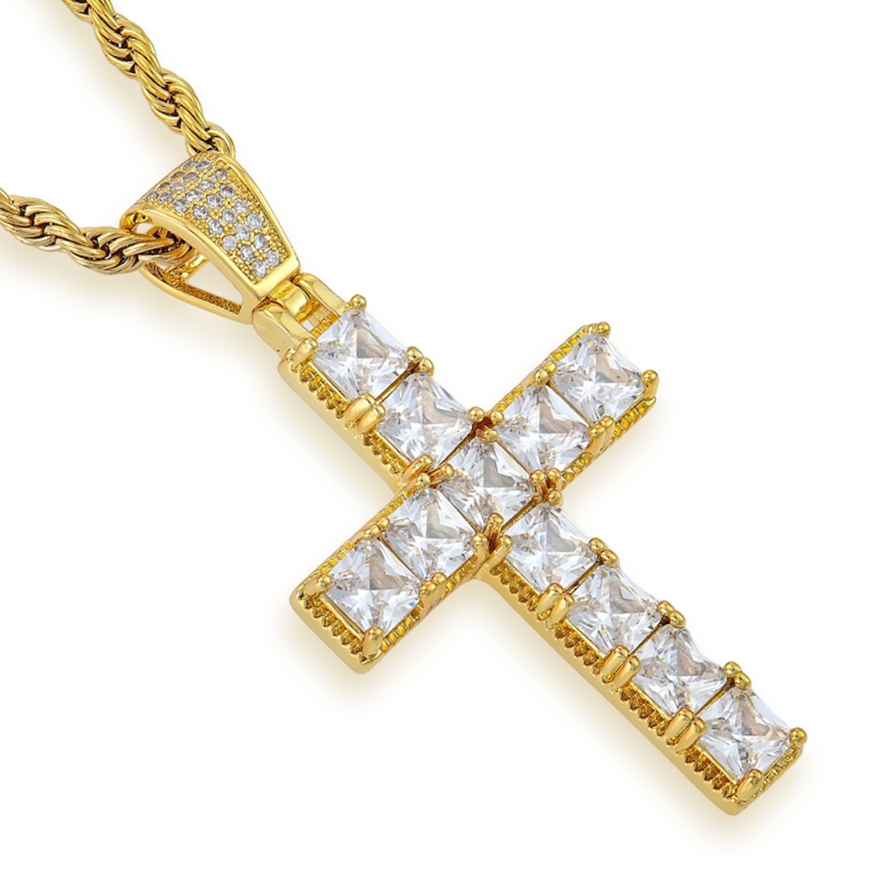 Mens Gold Cross Necklace