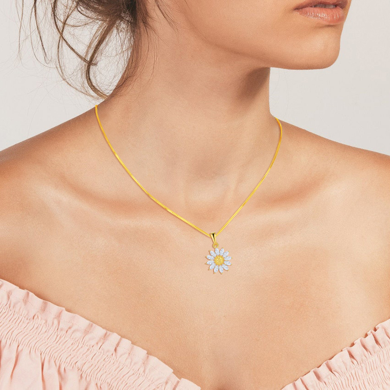 Sunflower Necklace Gold